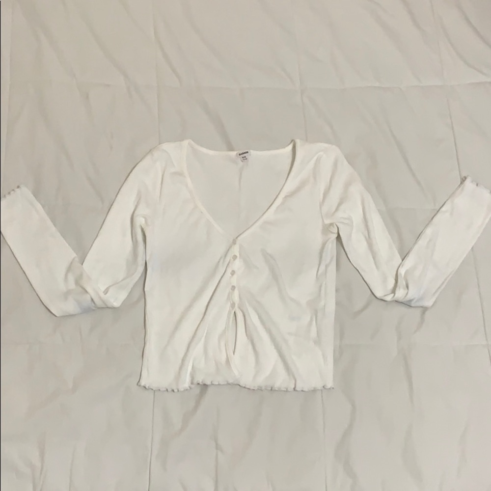 GARAGE White cropped Cardigan